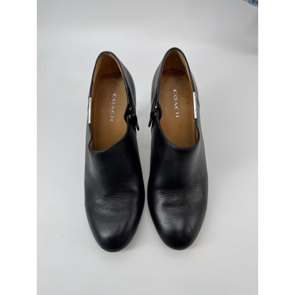 Coach Black Seneca ankle Leather Booties 6.5 - Picture 2 of 6